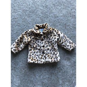 Faux fur leopard print coat sz 2T